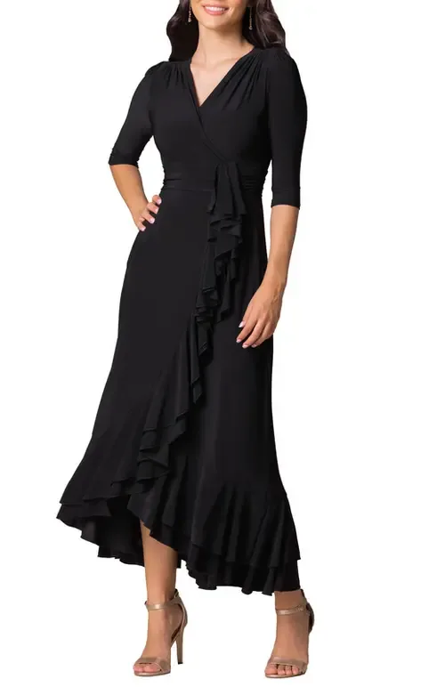 Veronica Ruffle Evening Gown by Kiyonna