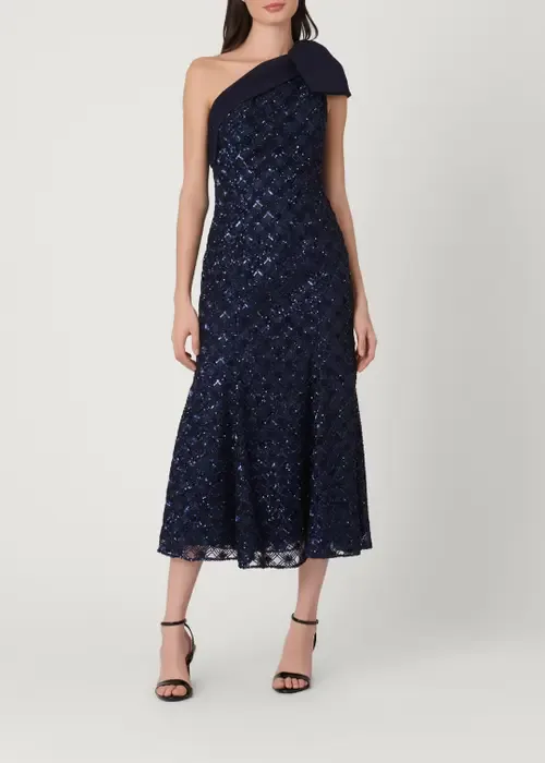 Midnight Diamond Sequin Mesh Selina Dress by Shoshanna