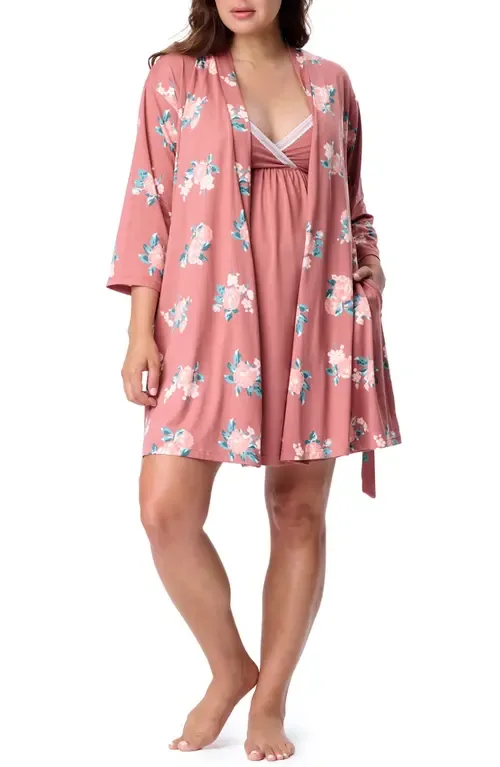 Maternity Robe and Nursing Chemise Sleep Set by MOTHERHOOD MATERNITY