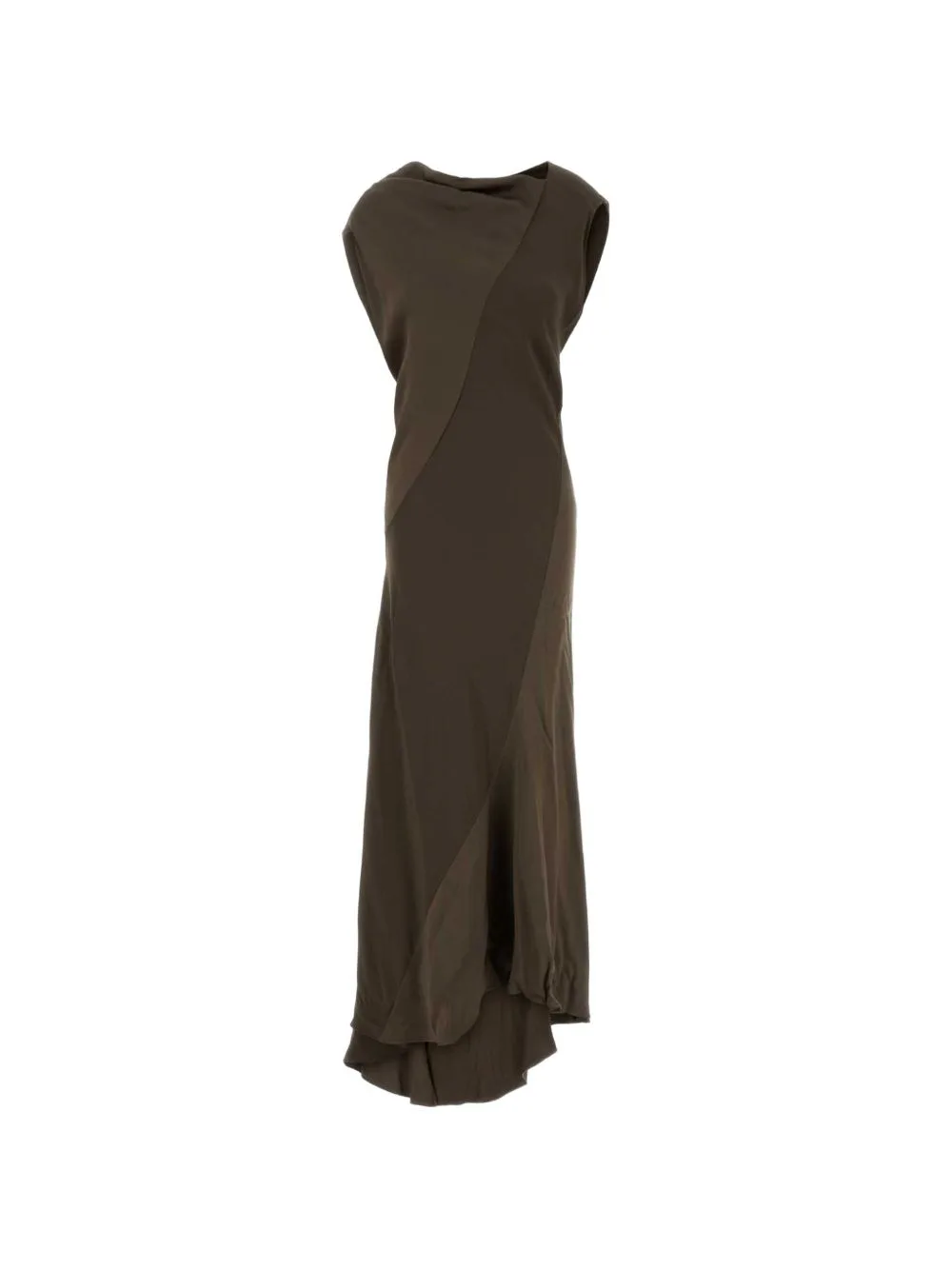 Satin Draped Maxi Dress