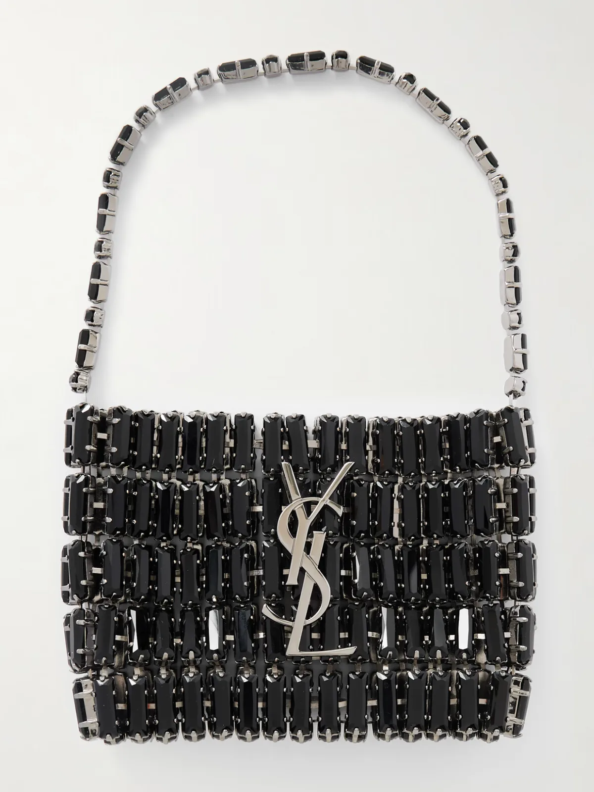 - Silver-tone Crystal Shoulder Bag -