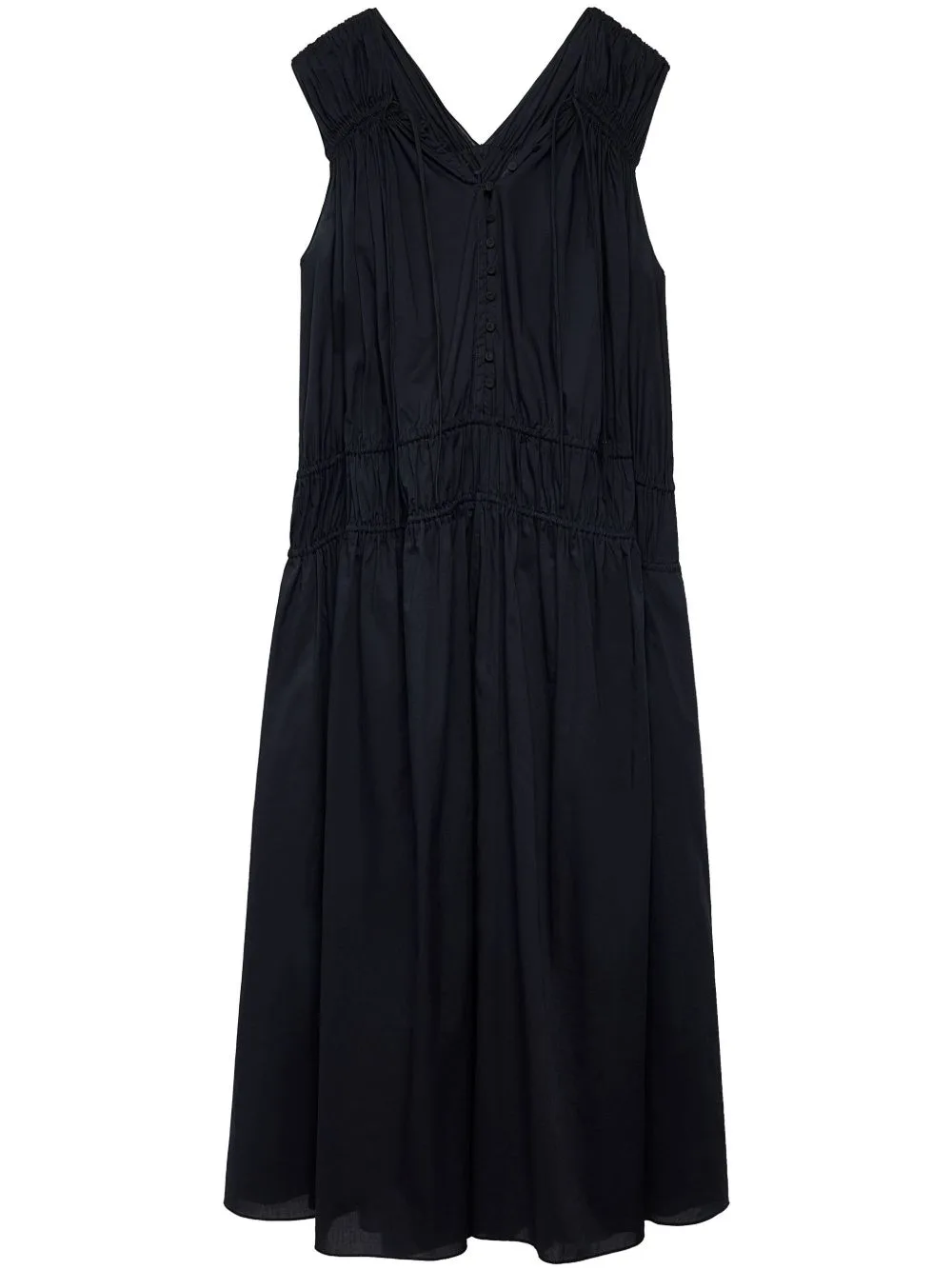 Gathered-Shoulder Organic Cotton Dress by Another Tomorrow