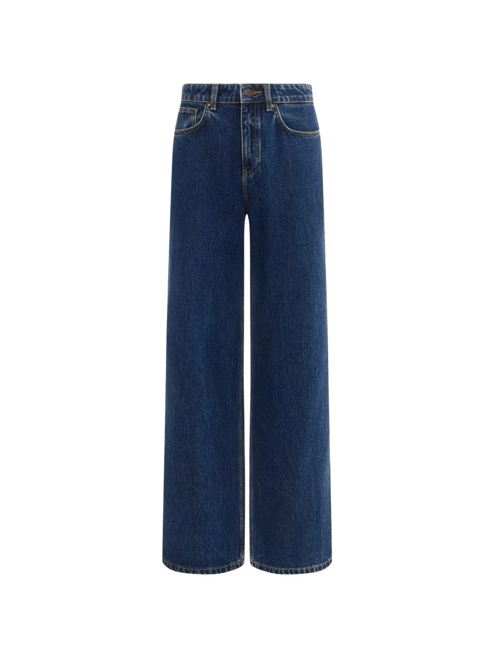 415 Button-Fastening Wide-Leg Jeans