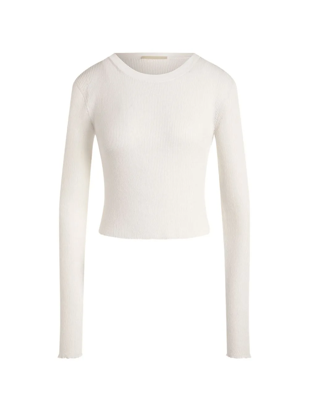 Lattice Ribbed-Knit Cropped Sweatshirt by 12 STOREEZ