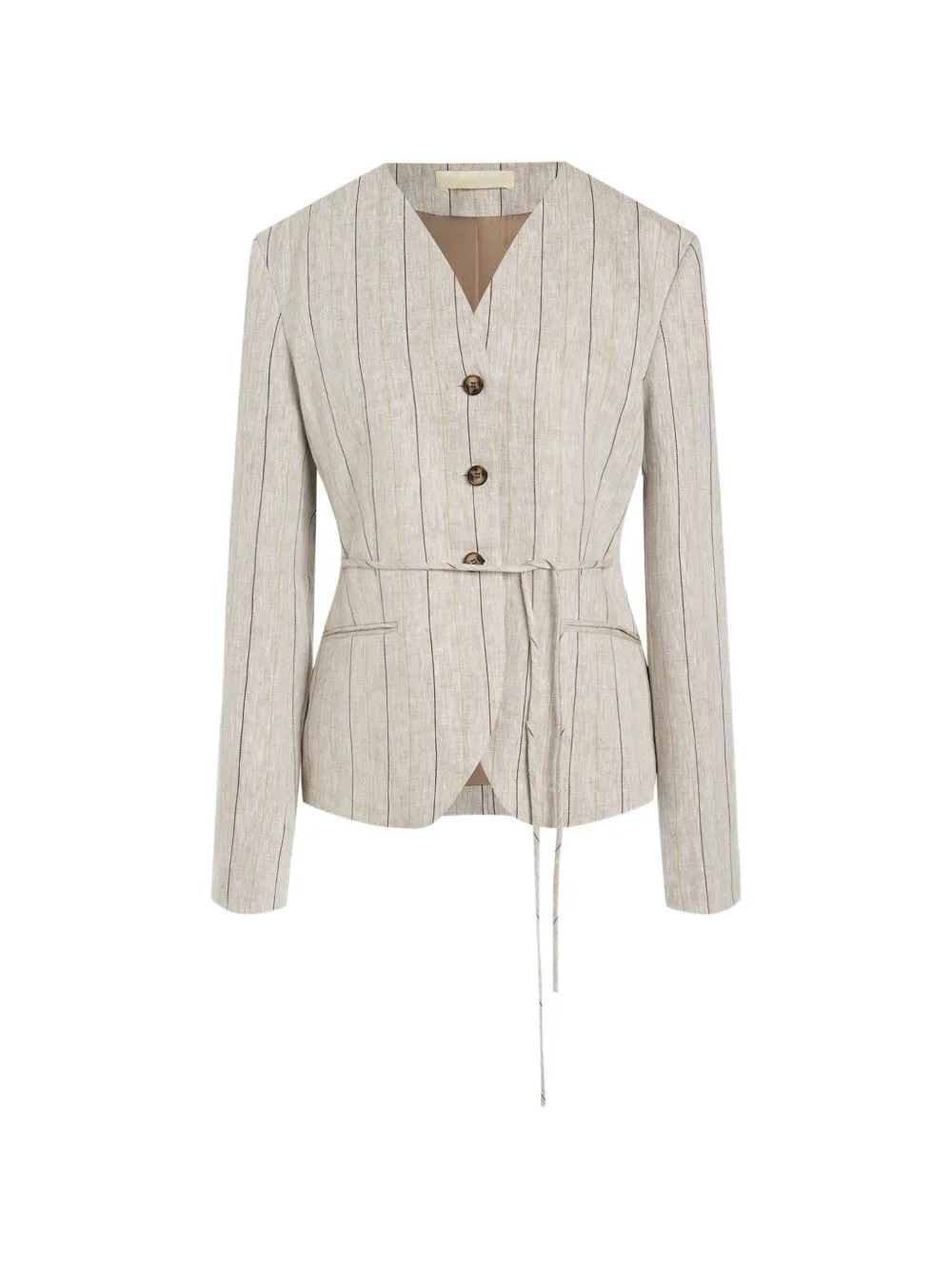 Aurelia Pinstriped Linen Jacket by 12 STOREEZ