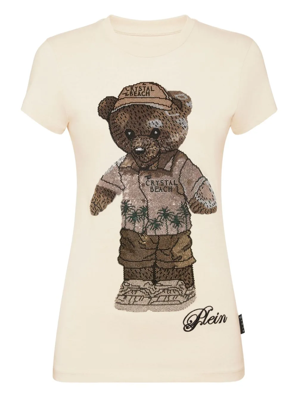 Cotton Pure Fit T-Shirt Teddy Beach Crystal by Philipp Plein