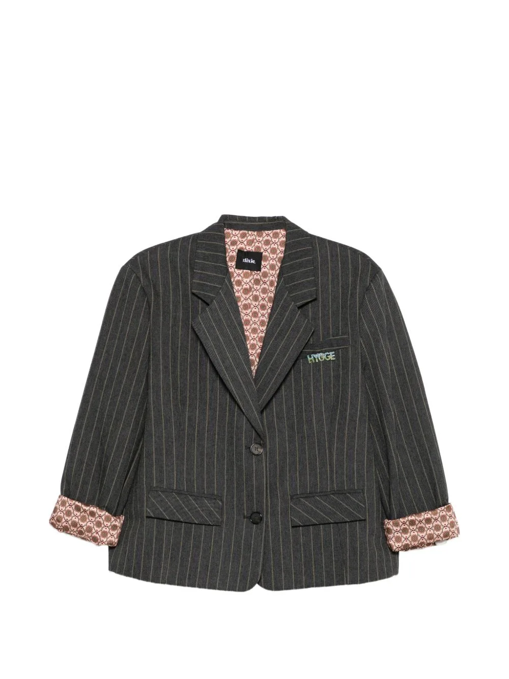 Pinstripe-Print Crystal-Embellished Jacket by DIXIE