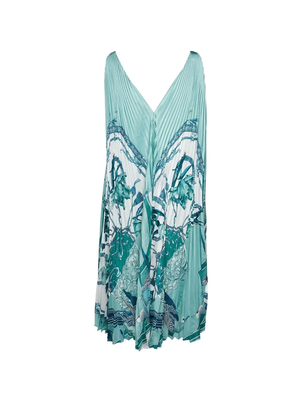 Floral-Print Plissé Midi Dress by Ferragamo Pre-Owned