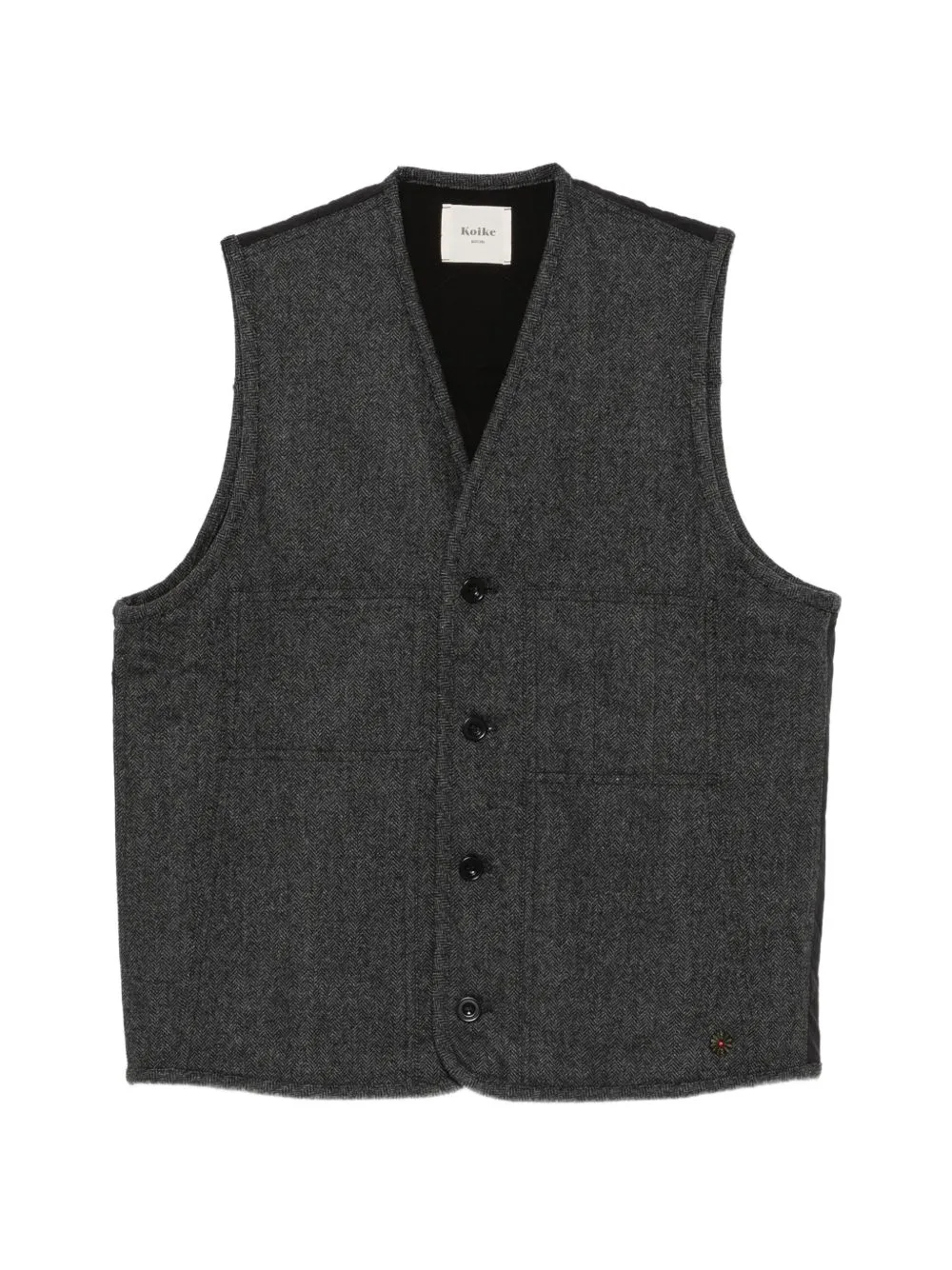 Herringbone-Pattern Quilted Gilet by Koike Barcelona