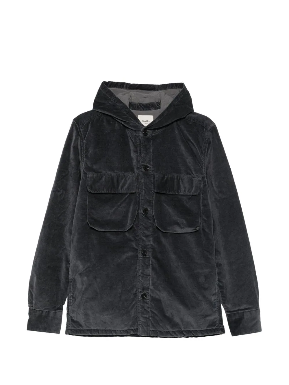 Hooded Corduroy Shirt Jacket by Koike Barcelona