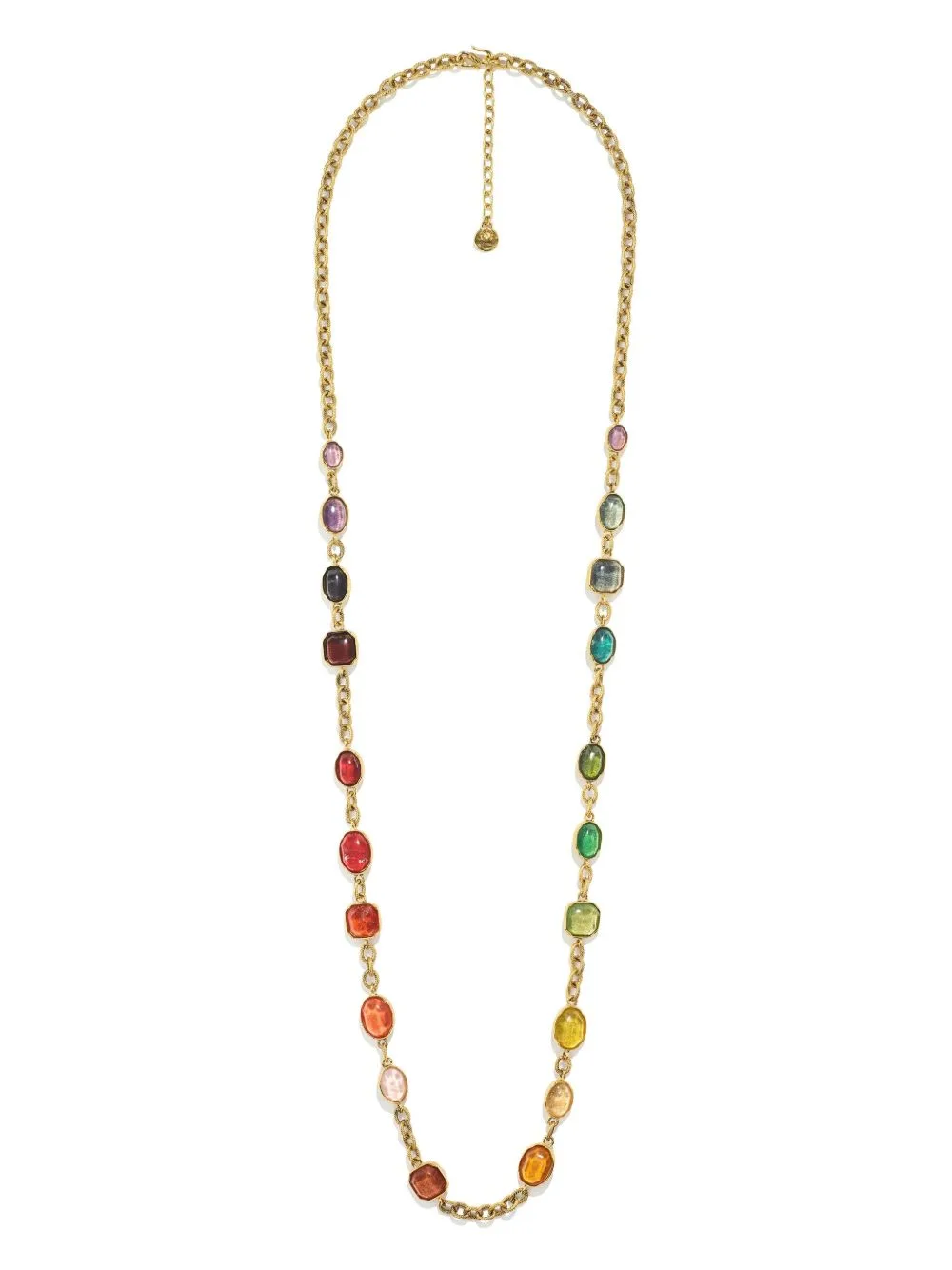 Cabochons 24kt Gold Plated Long Necklace by Goossens