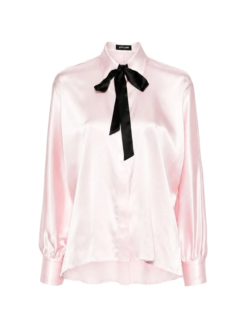 Pussy-Bow Kimono-Sleeve Shirt by STYLAND