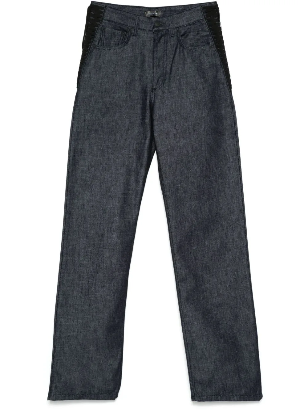 Lace-Up Straight Leg Jeans by Mugler