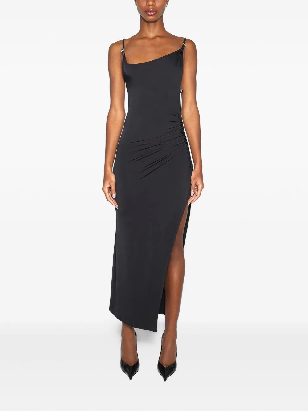 Asymmetrical Side-Split Midi Dress by Mugler