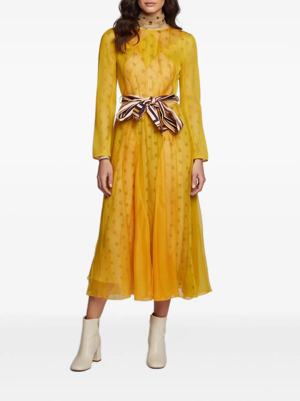 2019 Logo-Embroidered Midi Dress by Fendi Pre-Owned