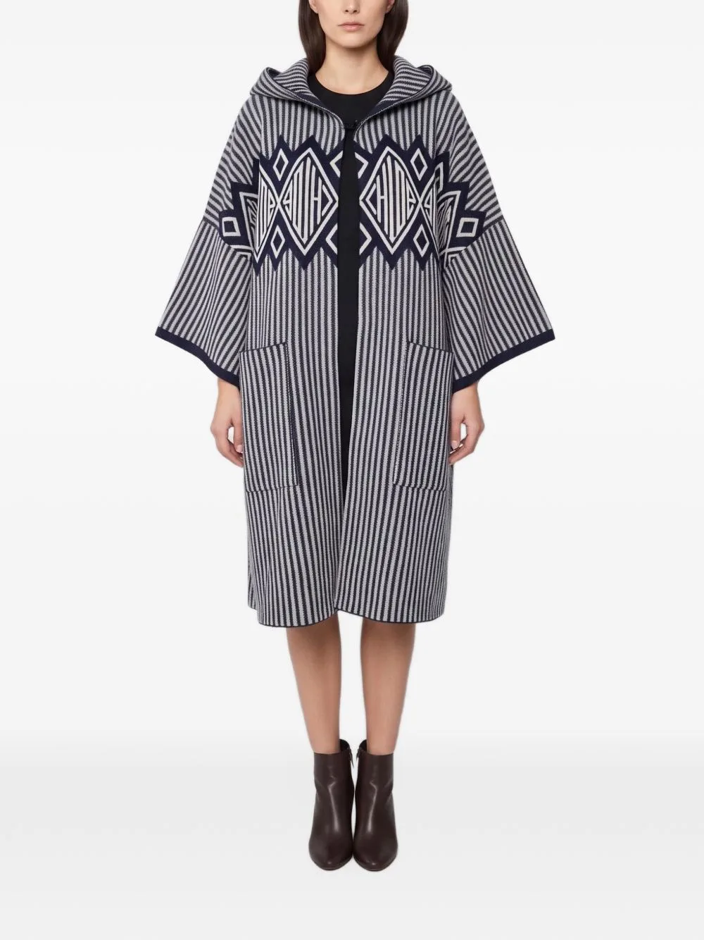 Stripe-Pattern Knitted Cape by Chloé Pre-Owned