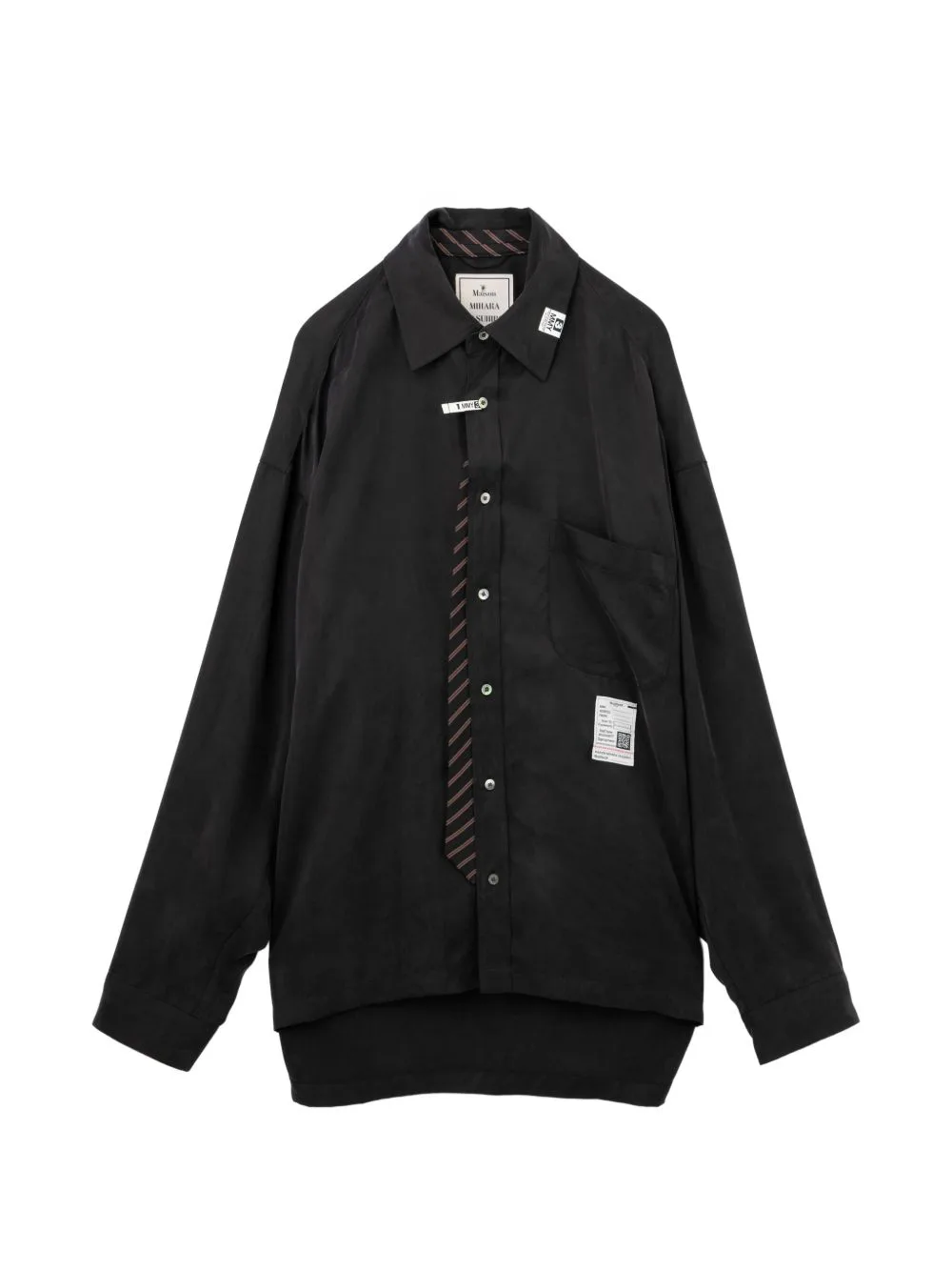 Attached Tie Satin Shirt by Maison MIHARA YASUHIRO