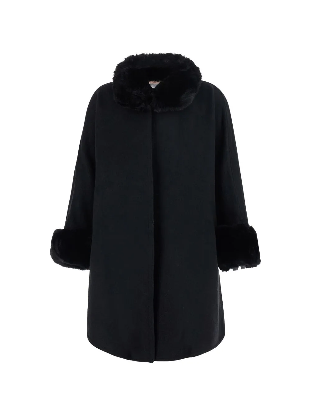 Soft Poncho with Faux-Fur by TWINSET
