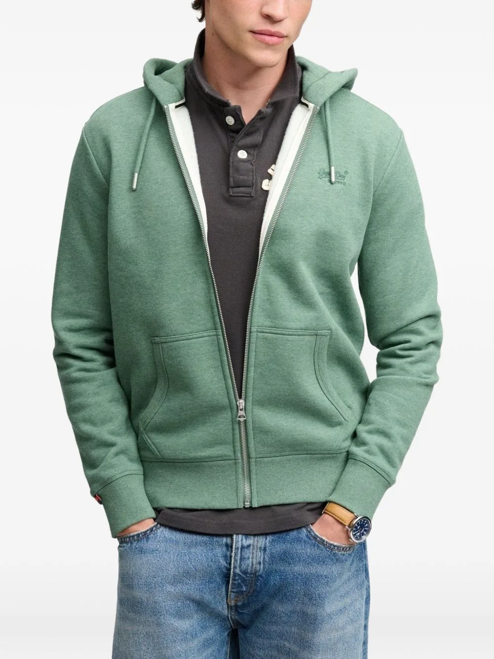 Zip-Up Essential Logo Hoodie by Superdry
