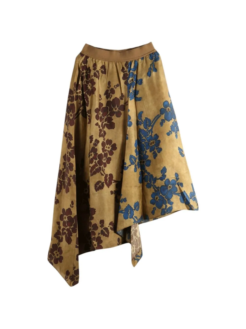 Floral-Print Asymmetric Skirt