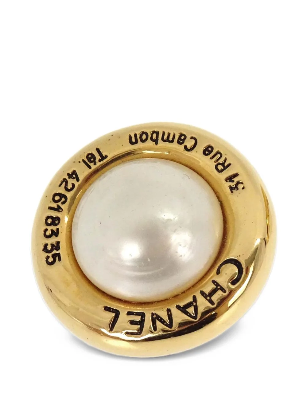 Costume Pearl Clip-On Earrings by CHANEL Pre-Owned