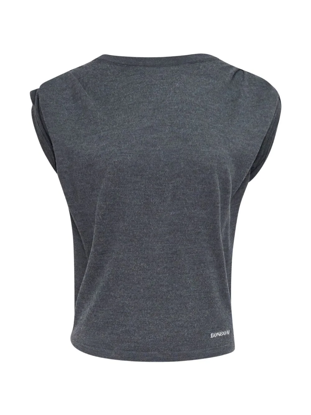 Pleated-Shoulder Sleeveless Top by BONBOM