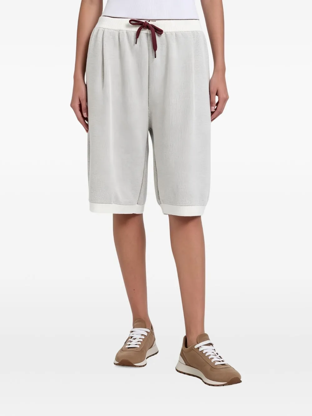 Drawstring Knitted Shorts by Brunello Cucinelli