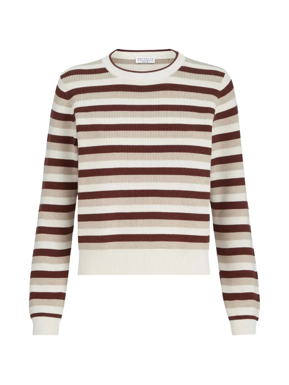Striped Ribbed-Knit Sweater by Brunello Cucinelli