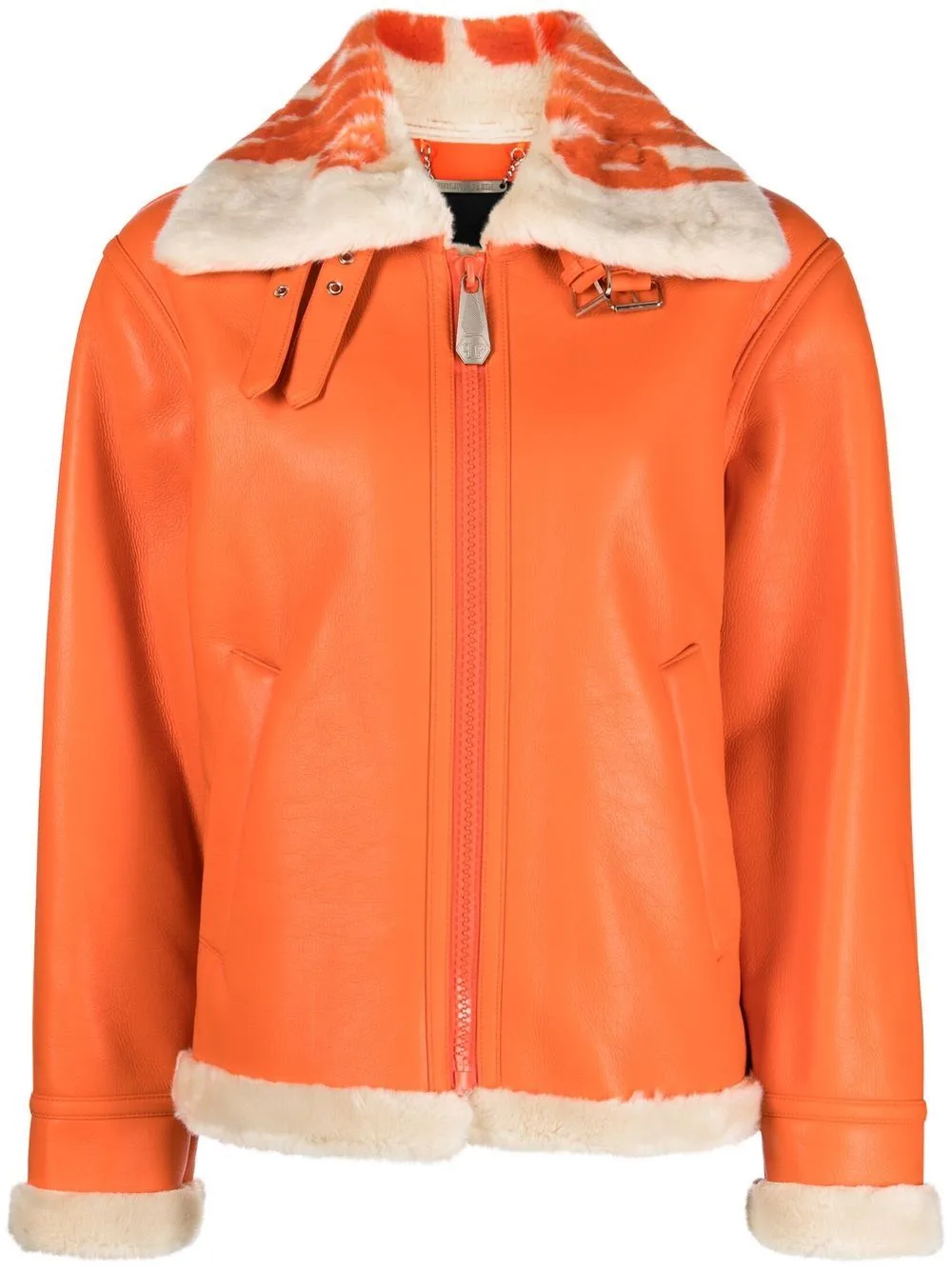 Faux-Leather Aviator Jacket by Philipp Plein