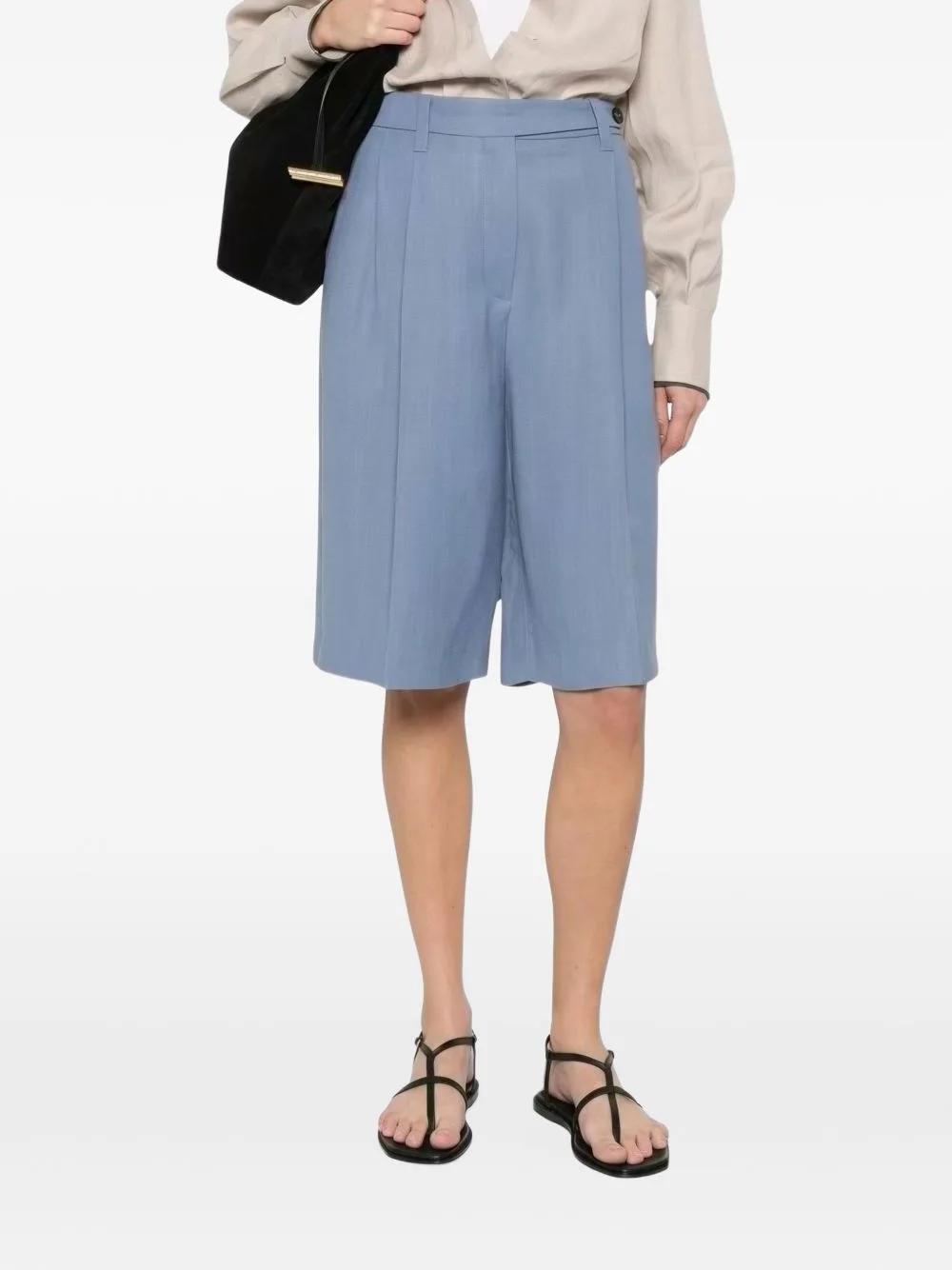 Pleated Wide-Leg Shorts