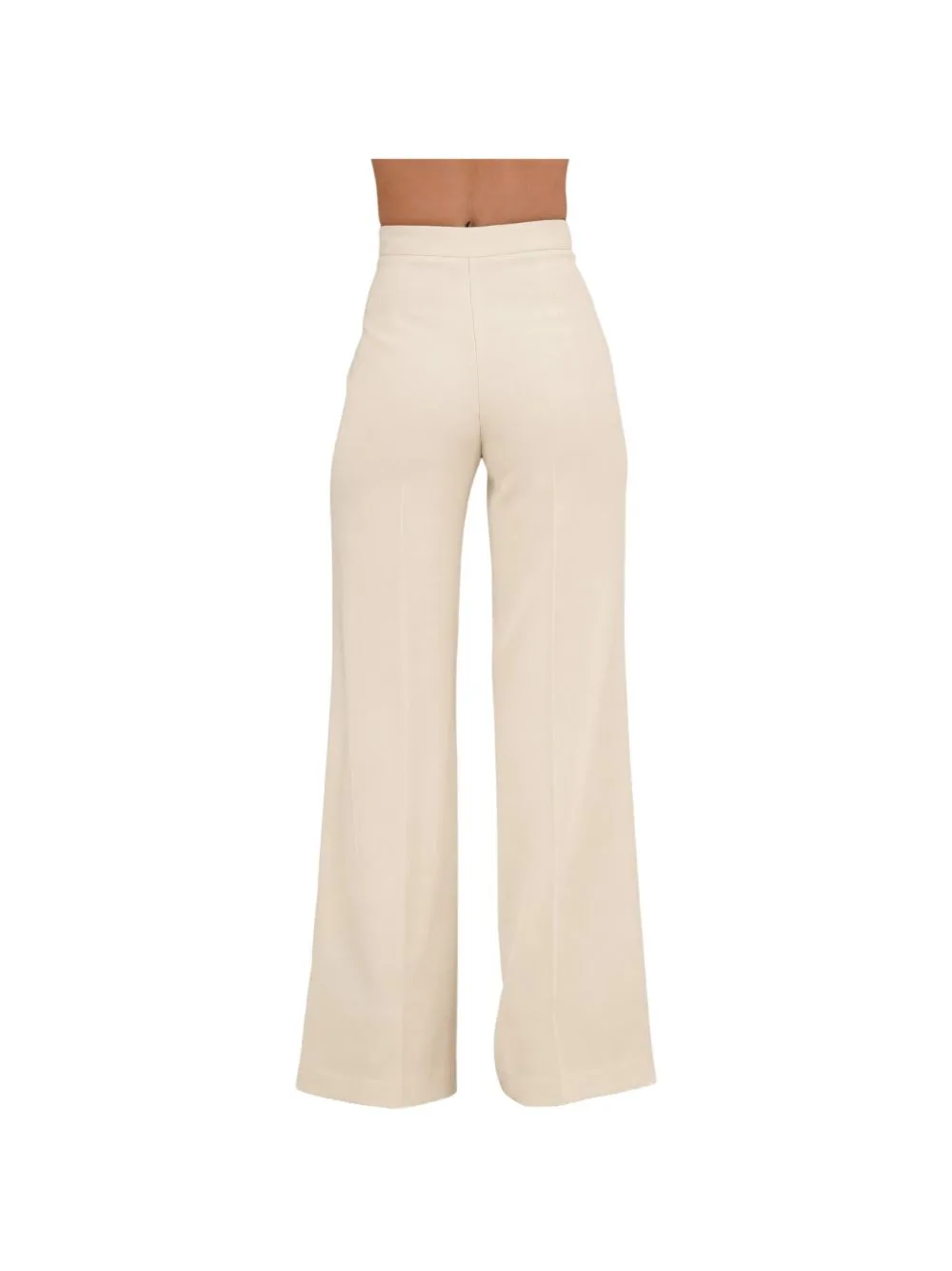 Pressed-Crease High-Waisted Trousers