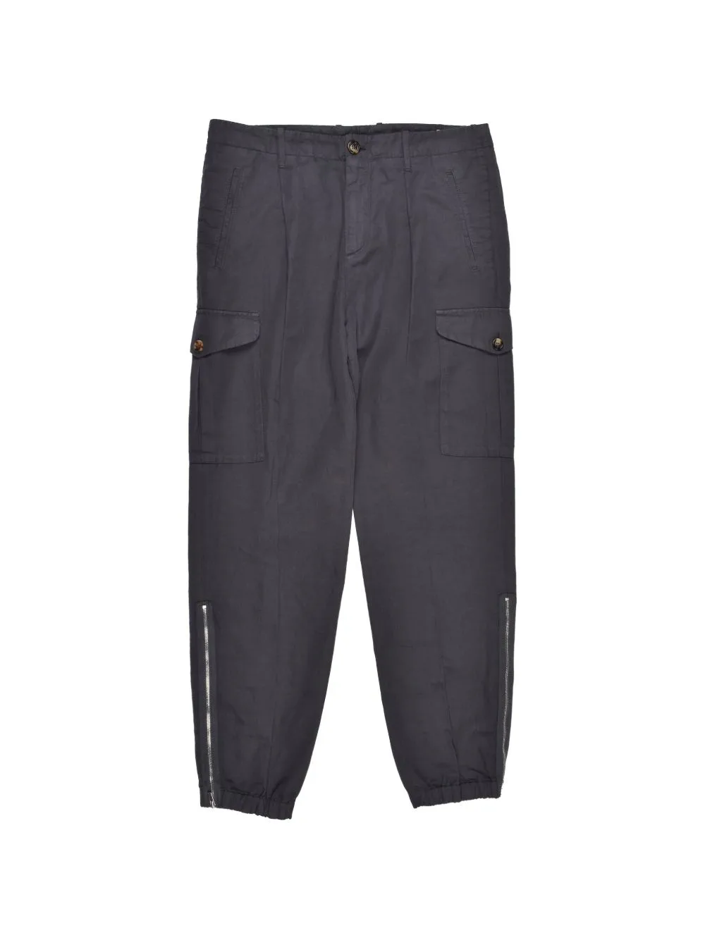 Zip-Detail Cargo Tapered Trousers
