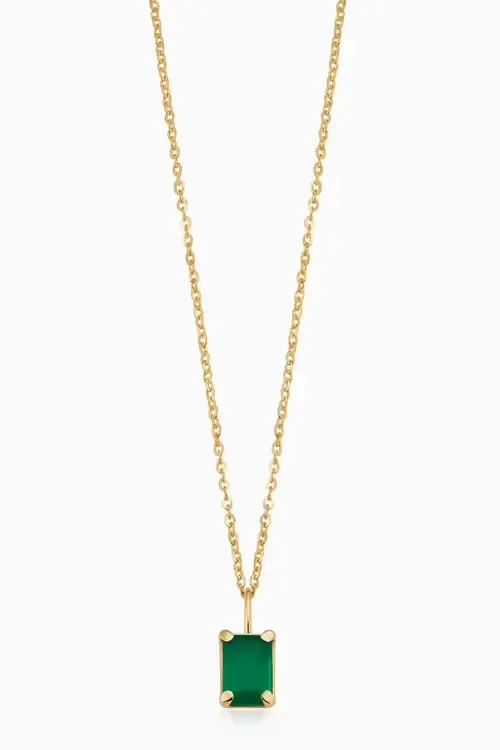 14K Gold Date Me Birthstone Pendant Necklace by Oradina
