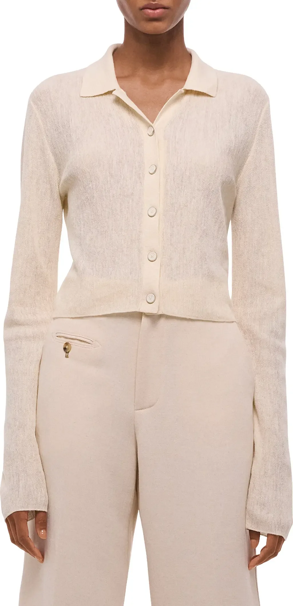 Raw Edge Linen Blend Cardigan