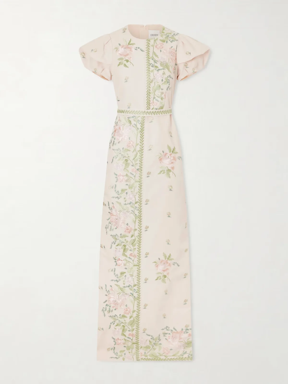 - Floral-embroidered Cotton-faille Gown -