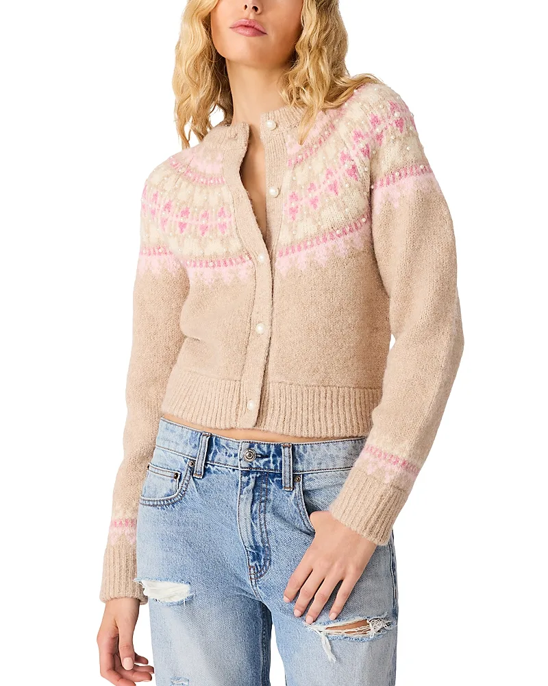 Harriet Fair Isle Cropped Crewneck Cardigan