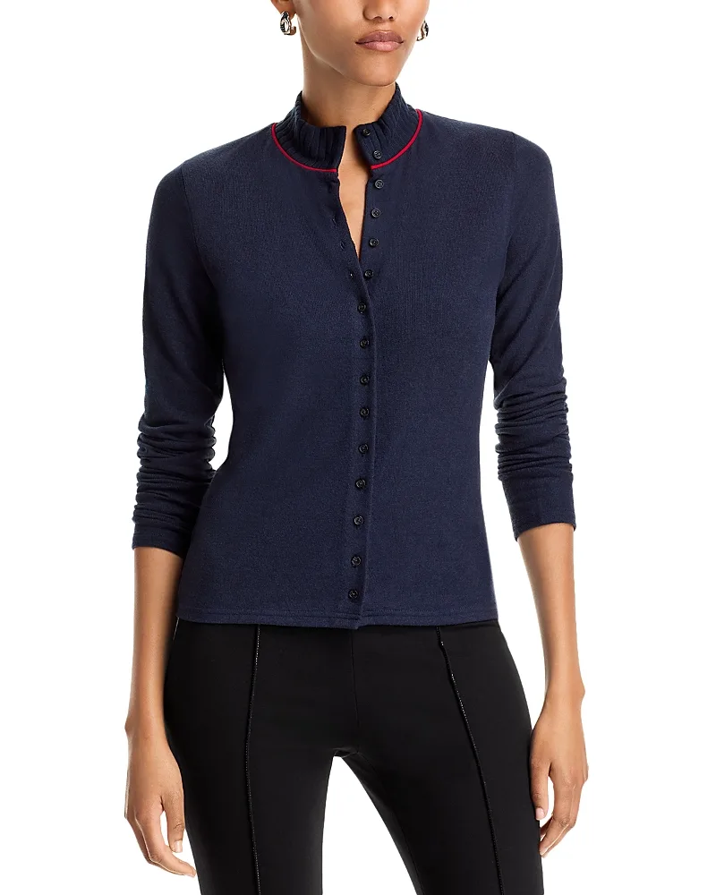 Knit Brushed Fitted Mock Neck Cardigan by rag & bone