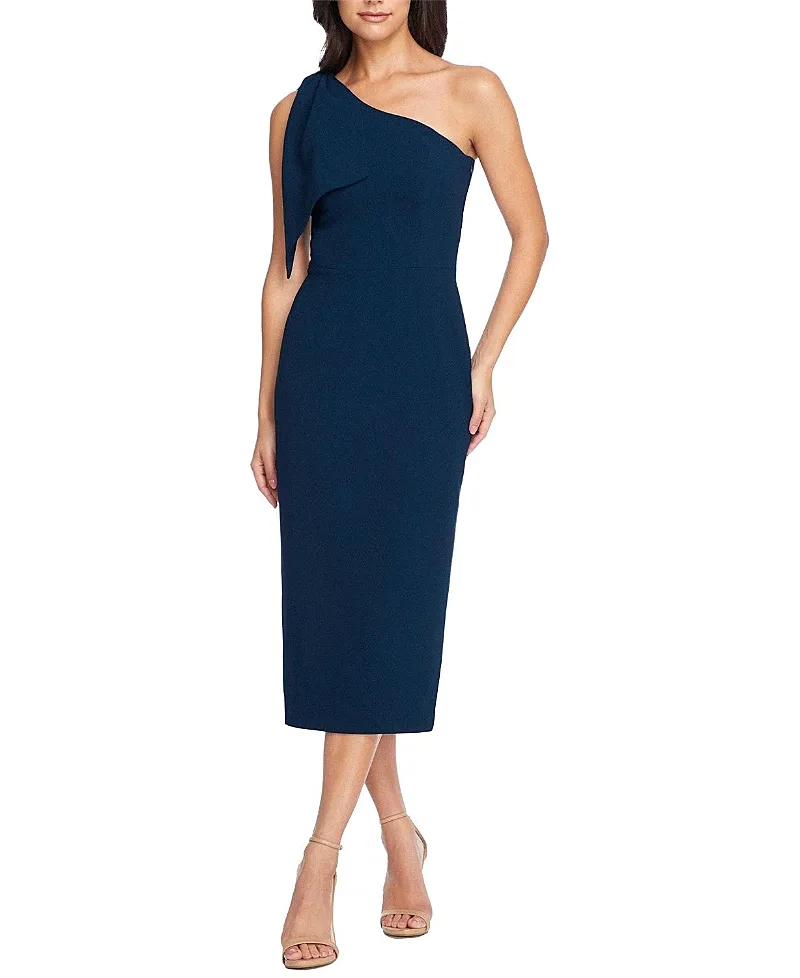 Tiffany One Shoulder Bow Midi Dress