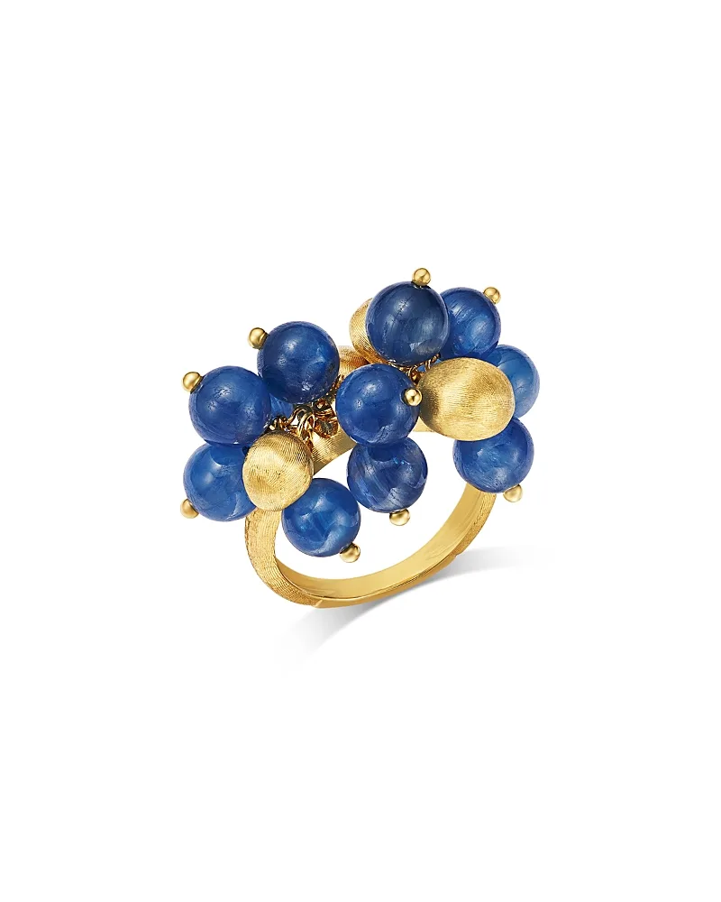18K Yellow Gold Africa Kyanite & Textured Bead Cluster Statement Ring by Marco Bicego