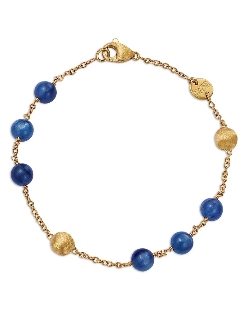 18K Yellow Gold Africa Kyanite & Textured Bead Chain Bracelet by Marco Bicego