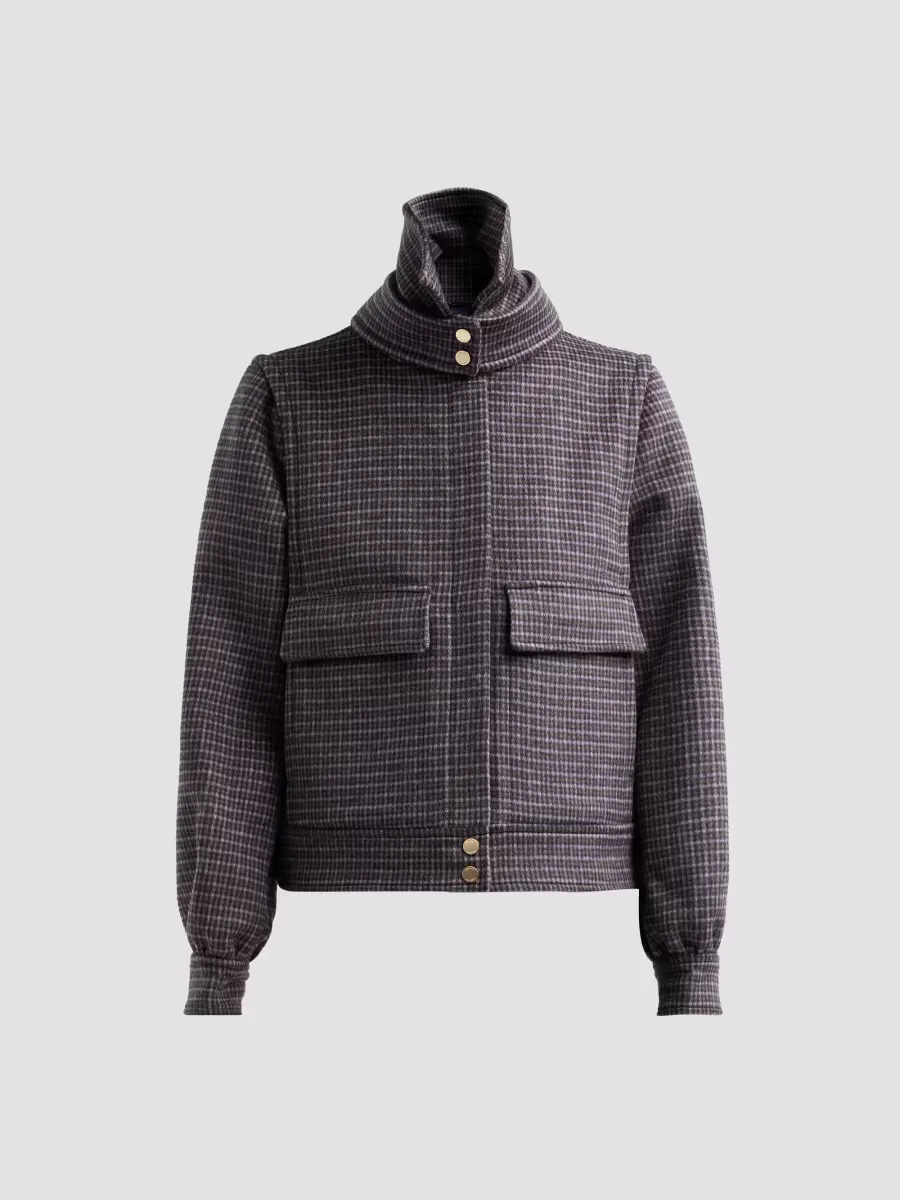 Gene Plaid Wool-Blend Jacket