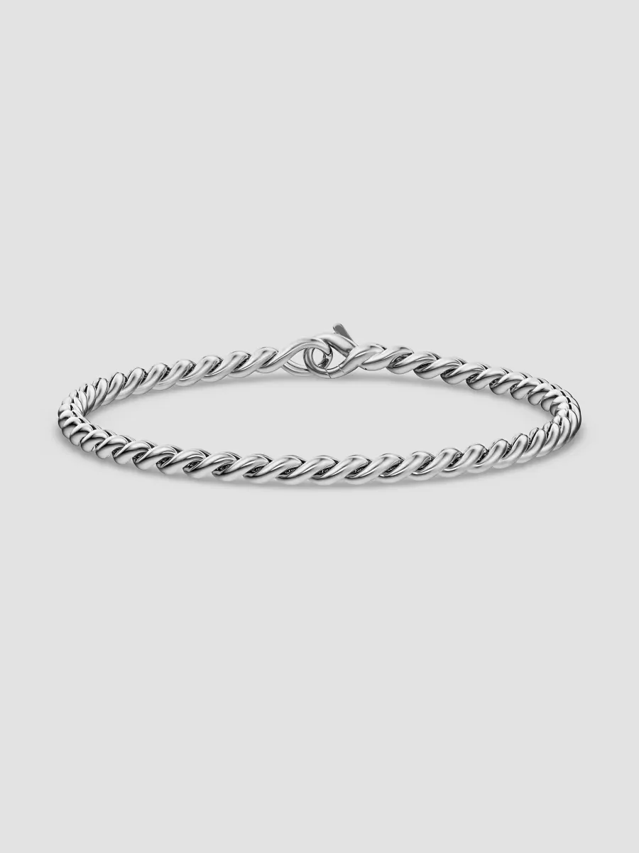 Sculpted Cable Chain Bracelet in Sterling Silver, 3.7MM by David Yurman