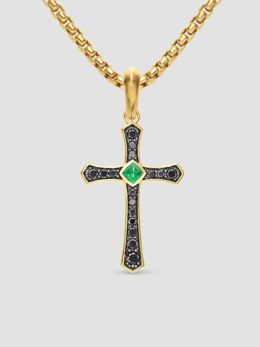 Knife Edge Cross Amulet in 18K Yellow Gold by David Yurman