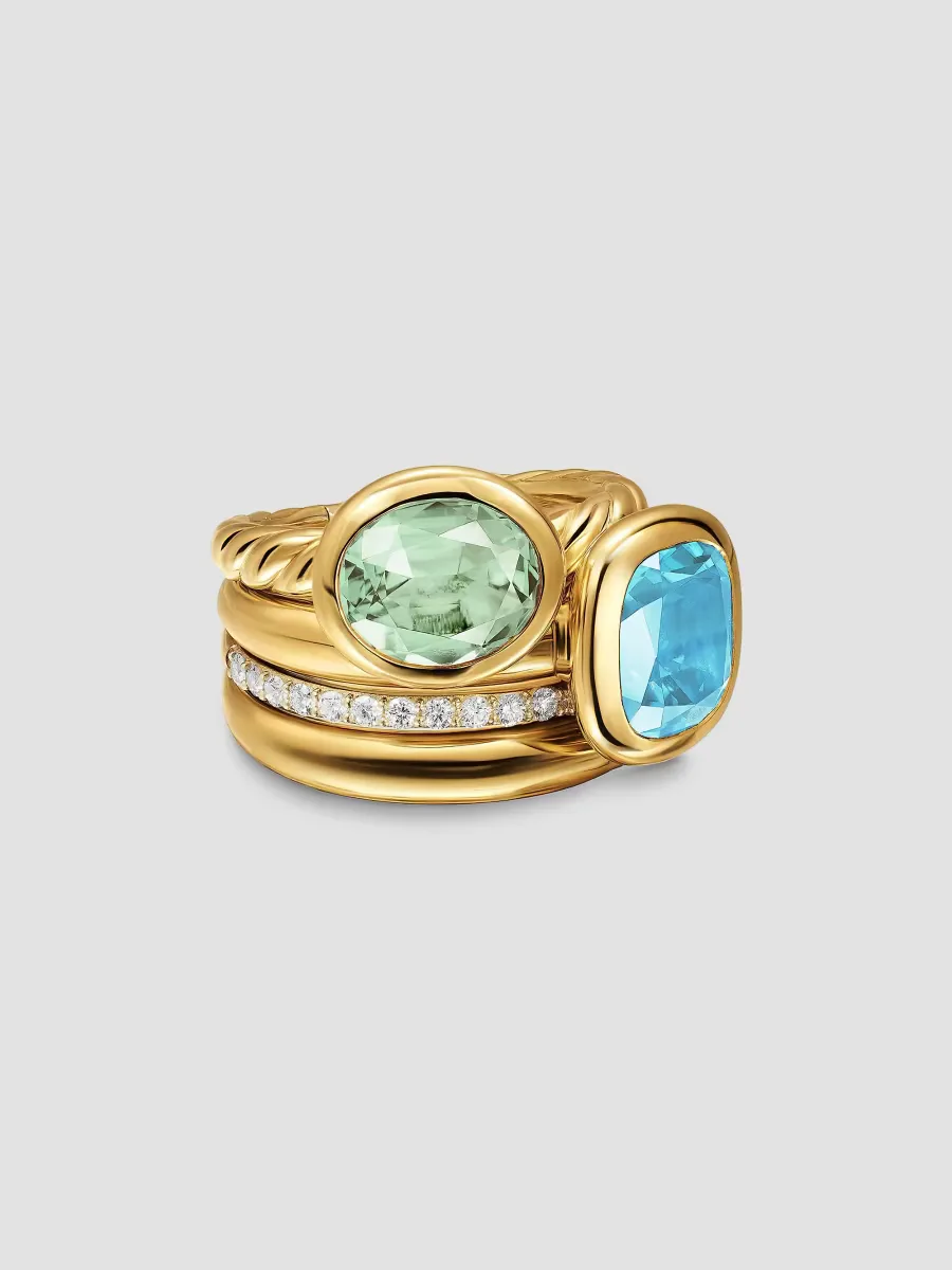 DY Mercer Two Stone Cocktail Ring in 18K Yellow Gold by David Yurman