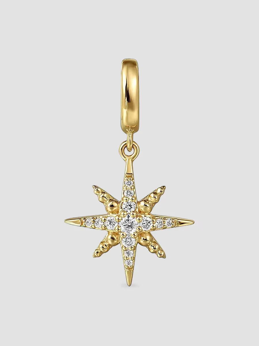 Gabriel & Co Bujukan 14K Yellow Gold & 0.15 TCW Diamond Star Charm by Gabriel