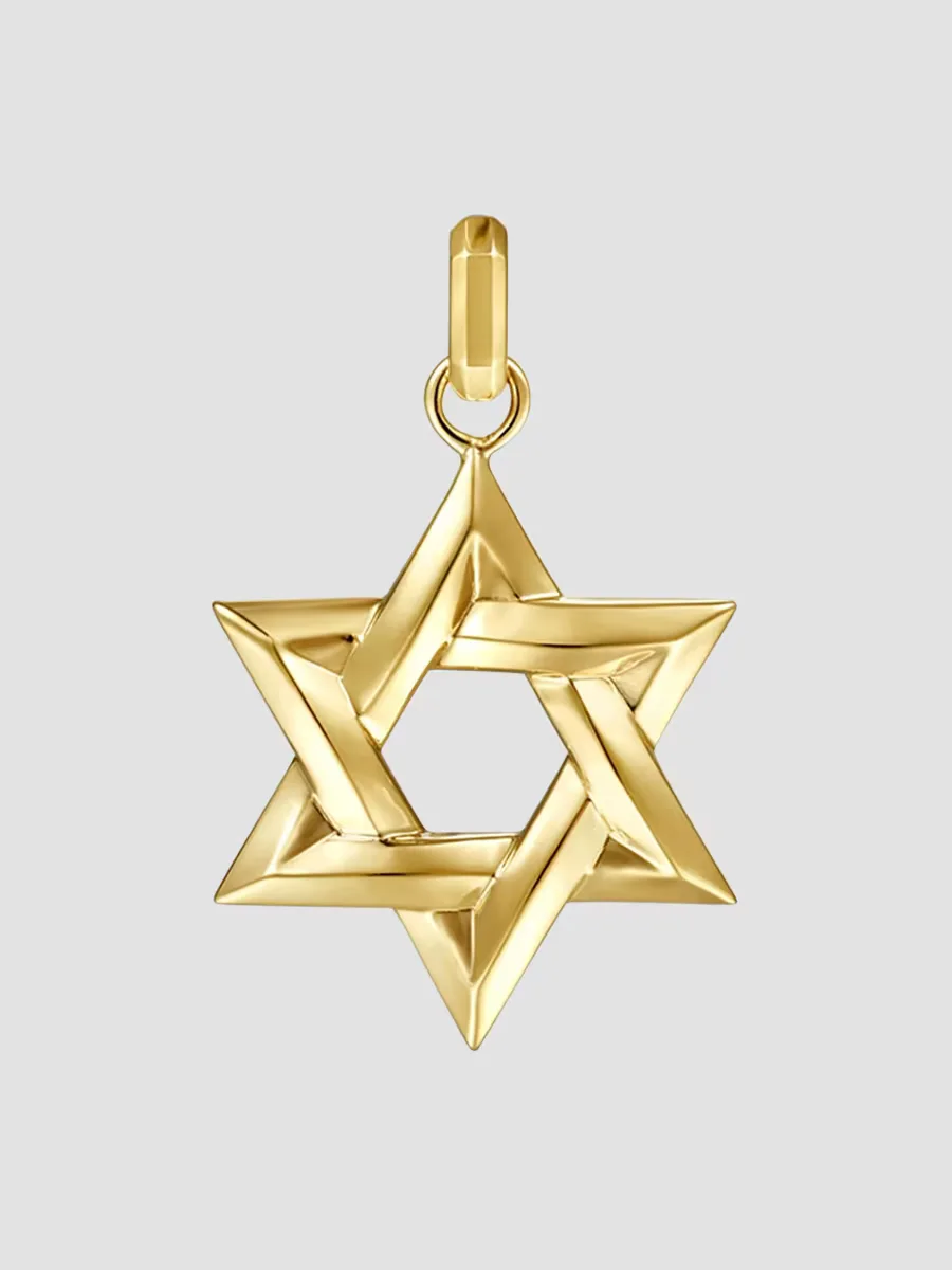 Gabriel & Co Modern Relics 14K Yellow Gold Star of David Pendant by Gabriel