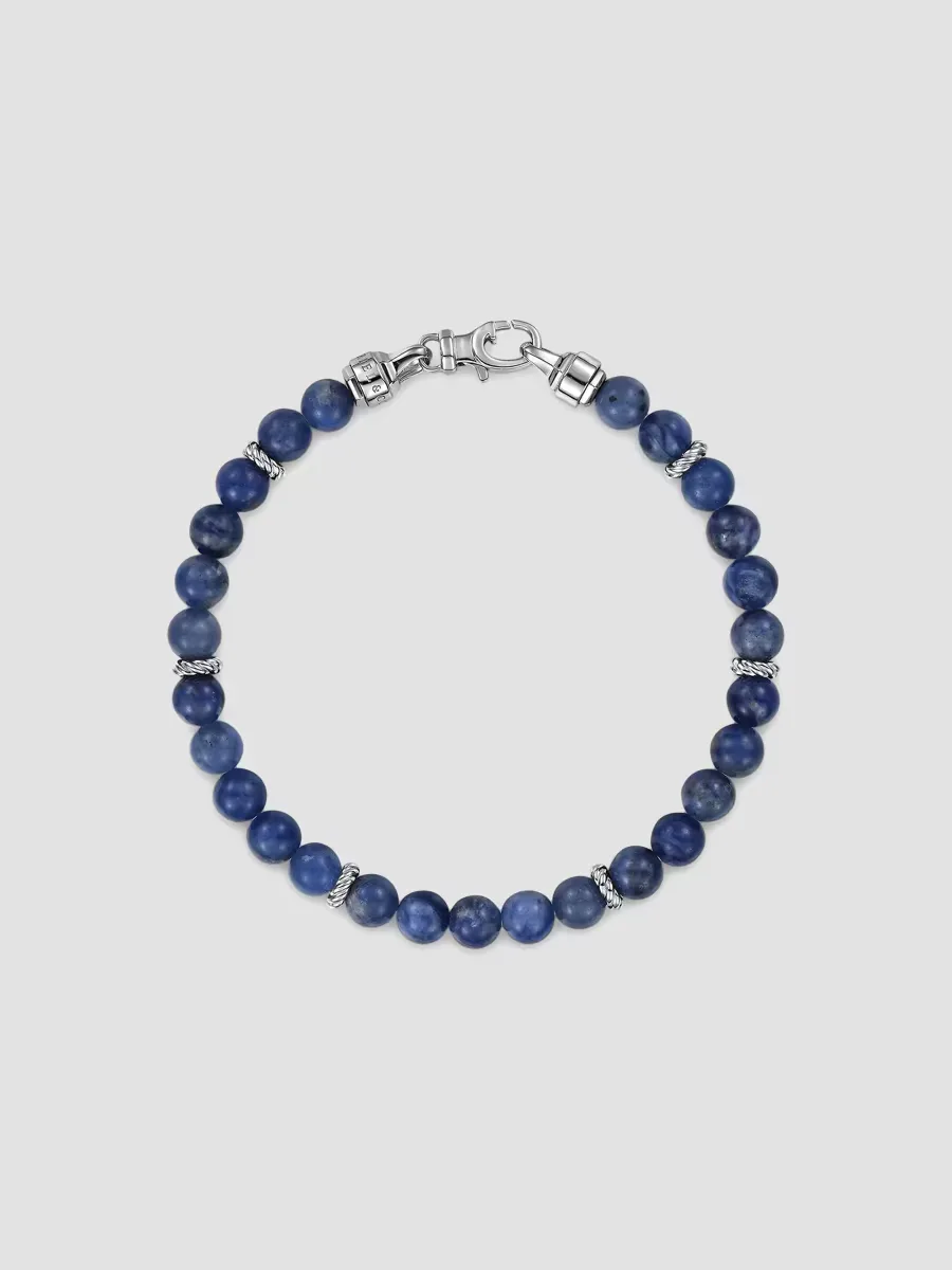 Gabriel & Co Bujukan Sterling Silver & Sodalite Beaded Bracelet by Gabriel