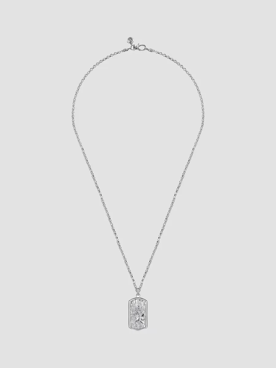 Gabriel & Co Modern Relics Sterling Silver Dog Tag Pendant Necklace by Gabriel