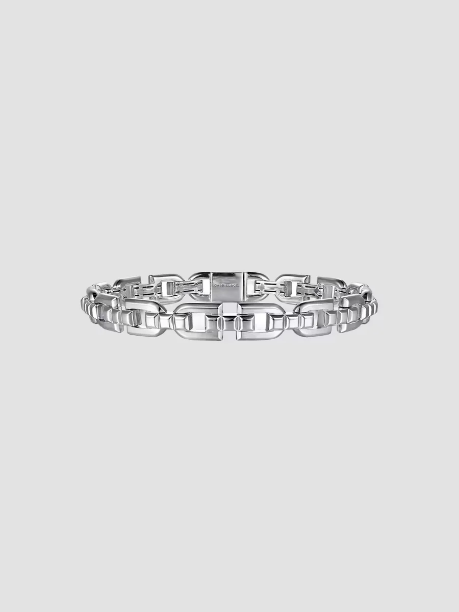 Gabriel & Co Geo Sterling Silver Link Chain Bracelet by Gabriel