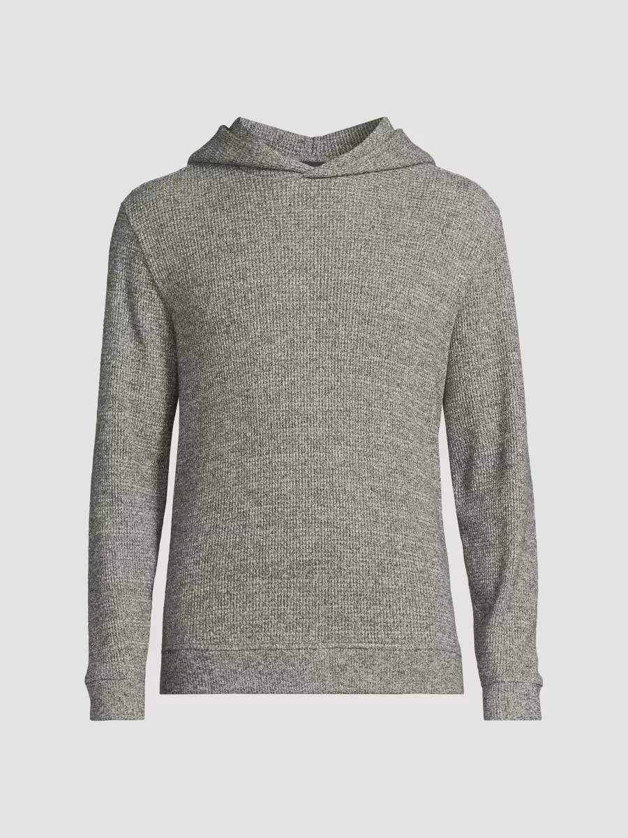 Vince Brushed Waffle-Knit Hoodie